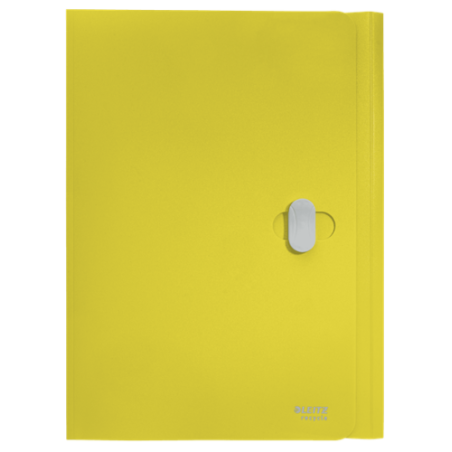 11975-CARPETA POLIPROPILENO 3 SOLAPAS Y CIERRE BROCHE GIRATORIO A4 RECYCLE AMARILLO LEITZ 46220015