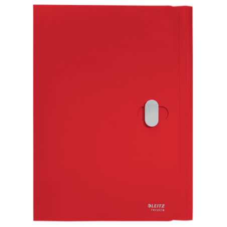 11977-CARPETA POLIPROPILENO 3 SOLAPAS Y CIERRE BROCHE GIRATORIO A4 RECYCLE ROJO LEITZ 46220025