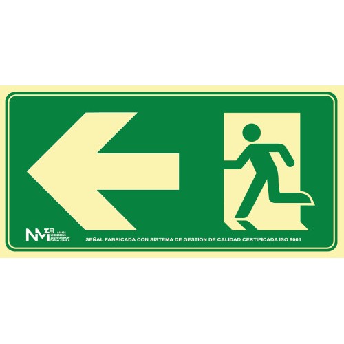 12072-SENAL HOMOLOGADA SEGURIDAD SALIDA EMERGENCIA IZQUIERDA 320x160MM PVC VERDE ARCHIVO2000 6170-17H VE