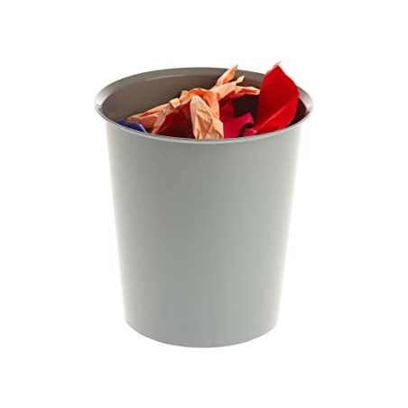12126-PAPELERA 18 LITROS POLIPROPILENO 100% RECICLADO Y RECICLABLE 290 X 310 MM GRIS ARCHIVO 2000 2001 GS