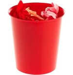 12127-PAPELERA 18 LITROS POLIPROPILENO 100% RECICLADO Y RECICLABLE 290 X 310 MM ROJO ARCHIVO 2000 2001 RJ