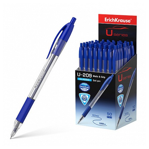 12244-BOLIGRAFO DE BOLA AUTOMATICO U-209 CLASSIC MATIC, TECNOLOGIA ULTRA GLIDE, COLOR TINTA AZUL ERICH KRAUSE 47578