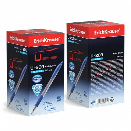 12245-BOLIGRAFO DE BOLA AUTOMATICO U-209 CLASSIC MATIC, TECNOLOGIA ULTRA GLIDE, COLOR TINTA AZUL ERICH KRAUSE 47578