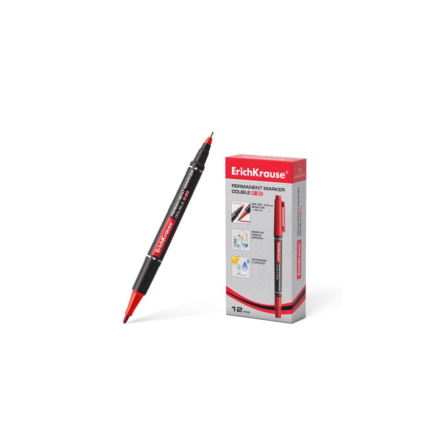 12256-MARCADOR PERMANENTE DOBLE PUNTA DOUBLE P-80, COLOR AZUL ERICH KRAUSE 48184