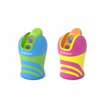 12261-SACAPUNTAS DE PLASTICO DOBLE CYBER SPORT CON DEPOSITO, SISTEMA TOTAL CLEAN, COLOR: SURTIDO ERICH KRAUSE 50473