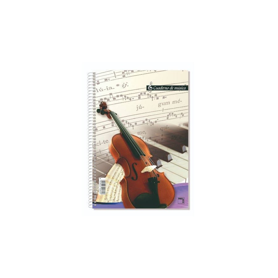1227-CUADERNO BLOCKS DE MUSICA 80 GRS. FOLIO (215X310MM.) 20 HOJAS 16 PENTAGRAMAS PACSA 18805