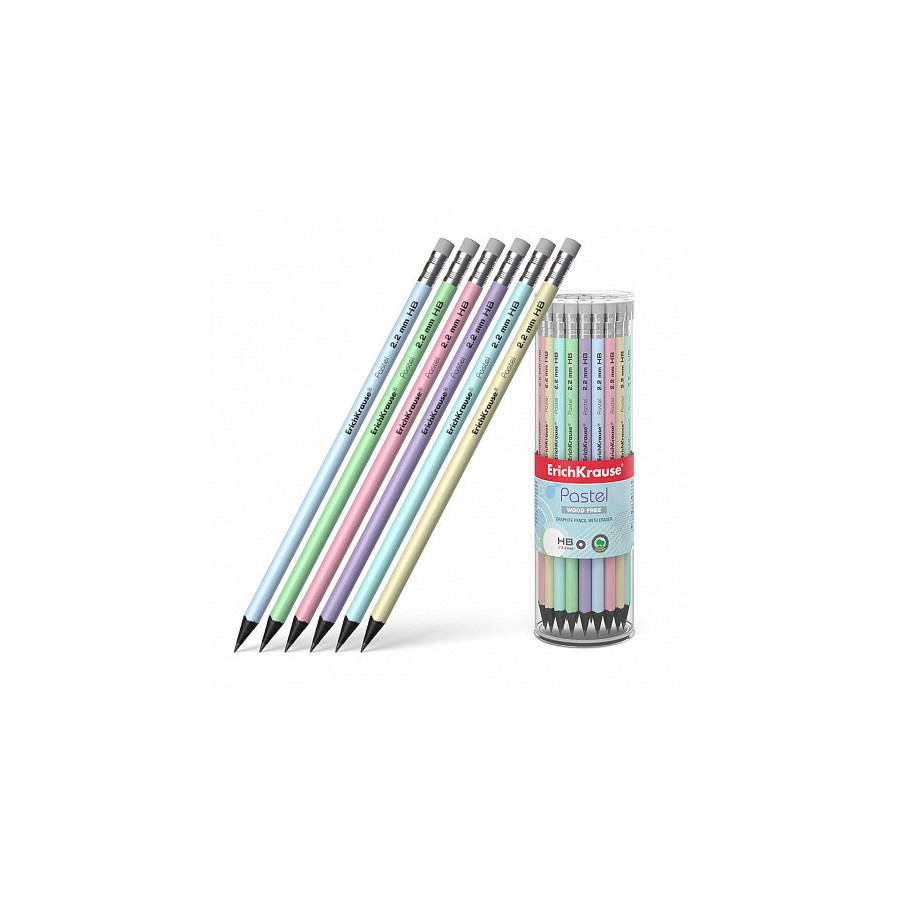12270-LAPIZ DE GRAFITO REDONDO CON GOMA PASTEL HB ERICH KRAUSE 55272