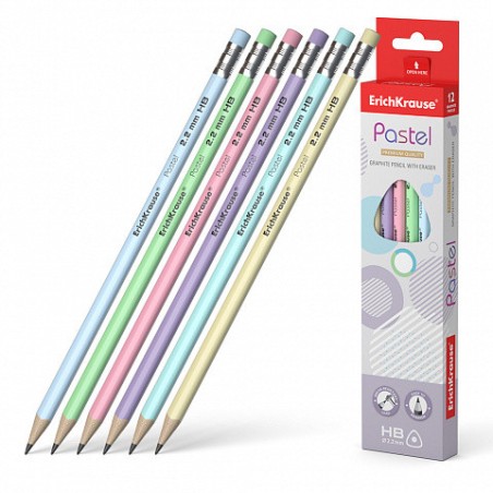 12274-LAPIZ DE GRAFITO TRIANGULAR CON GOMA PASTEL HB ERICH KRAUSE 56006