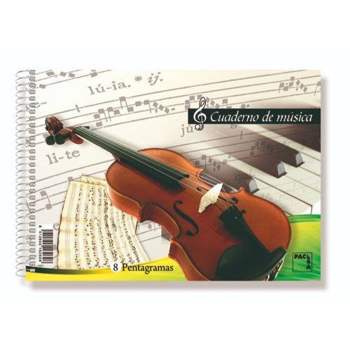 1228-CUADERNO BLOCKS DE MUSICA 80 GRS. 4o (155X215MM.) 20 HOJAS 8 PENTAGRAMAS PACSA 18801