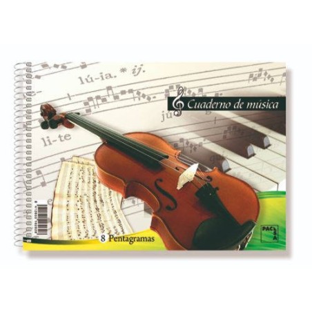 1229-CUADERNO BLOCKS DE MUSICA 80 GRS. 4o (155X215MM.) 20 HOJAS 6 PENTAGRAMAS PACSA 18803
