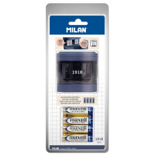 12292-BLISTER SACAPUNTAS ELECTRICO MAXI-REGULAR (PILAS INCLUIDAS) SERIE 1918, AZUL MARINO MILAN BWM10278B