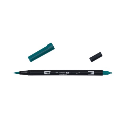 12305-ROTULADOR DOBLE PUNTA PINCEL DUAL BRUSH-277 - COLOR DARK GREEN. TOMBOW ABT-277