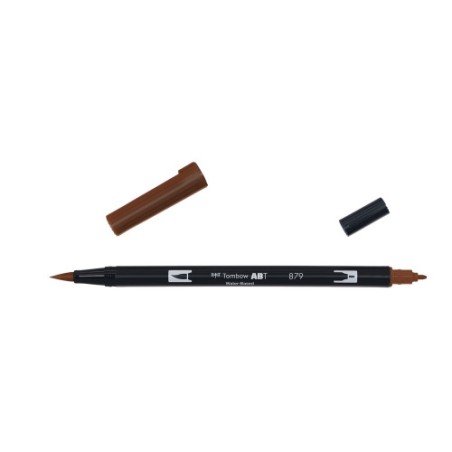12329-ROTULADOR DOBLE PUNTA PINCEL DUAL BRUSH-879 - COLOR BROWN. TOMBOW ABT-879