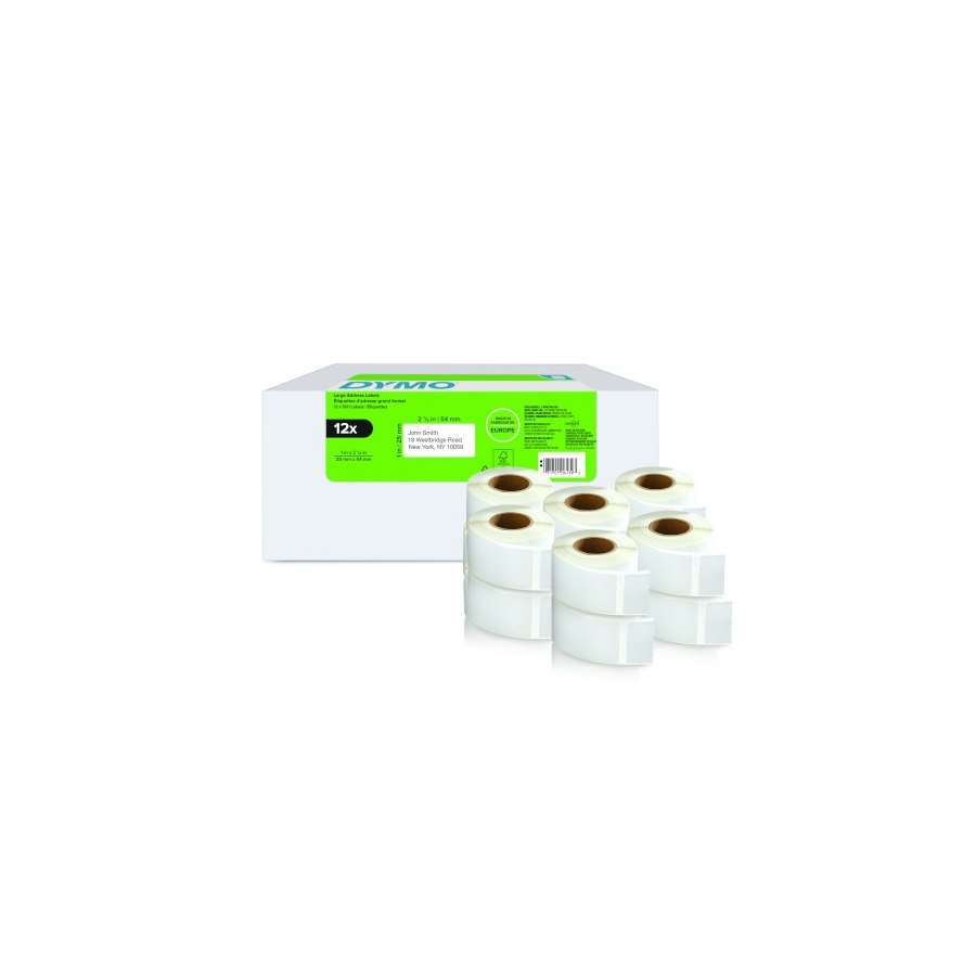 12342-PACK 12 ROLLOS LW ETIQUETAS 25X54MM DYMO 2177563