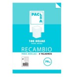 1236-RECAMBIO 70 GRS. 4 TALADROS FOLIO (215X310MM.) 100 HOJAS CUADRICULA 4X4 CON MARGEN PACSA 21211