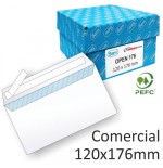 1240-CAJA 500 SOBRES COMERCIAL OPENSAM (120X176) AUTOADHESIVO CON TIRA DE SILICONA OFFSET BLANCO 90 GRS. SAM 247510