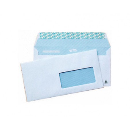 1243-CAJA 500 SOBRES DIN DL (110X220) OFFSET BLANCO 90 GRS. VENTANA DERECHA 45X100  B.20 D.20 OPENSAM AUTOADHESIVO CON T