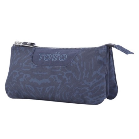 12456-ESTUCHE ESCOLAR TRES COMPARTIMENTOS AZUL Y NEGRO GEOMETRIC - TABLERO TOTTO AC52ECO012-2210Z-3JG