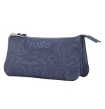 12456-ESTUCHE ESCOLAR TRES COMPARTIMENTOS AZUL Y NEGRO GEOMETRIC - TABLERO TOTTO AC52ECO012-2210Z-3JG