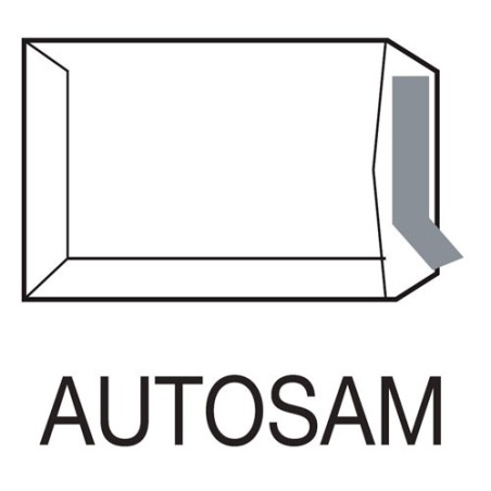 1261-CAJA 250 BOLSAS DIN C4 (229X324) OFSSET BLANCO 100 GRS. V.D. 50X110 B.220 D.20 AUTOSAM AUTOADHESIVO CON TIRA SILICO