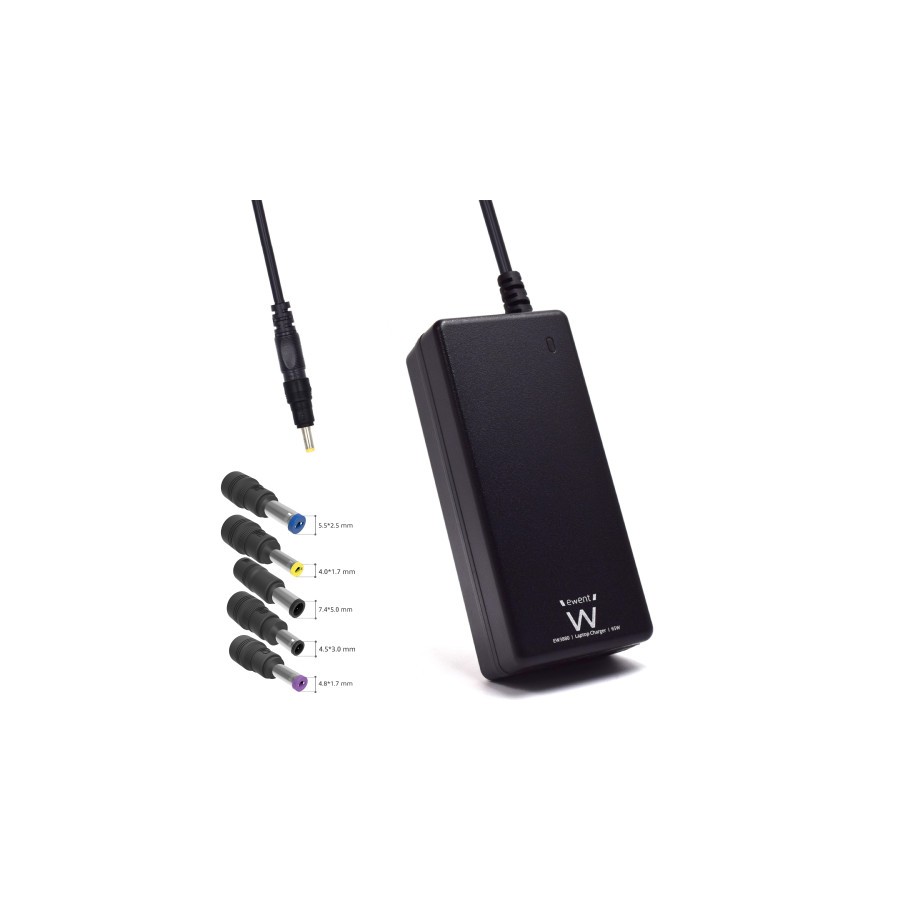 12652-Ewent EW3898 adaptador e inversor de corriente Interior 65 W Negro