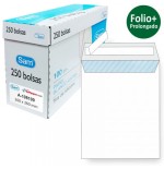 1268-CAJA 250 BOLSAS FOLIO PROLONGADO (260X360) OFFSET BLANCO 100 GRS. OPENSAM AUTOADHESIVO CON TIRA DE SILICONA SAM 149