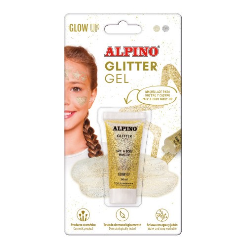 12697-BLISTER GEL TRANSPARENTE CON PURPURINA DORADO ALPINO DL000606