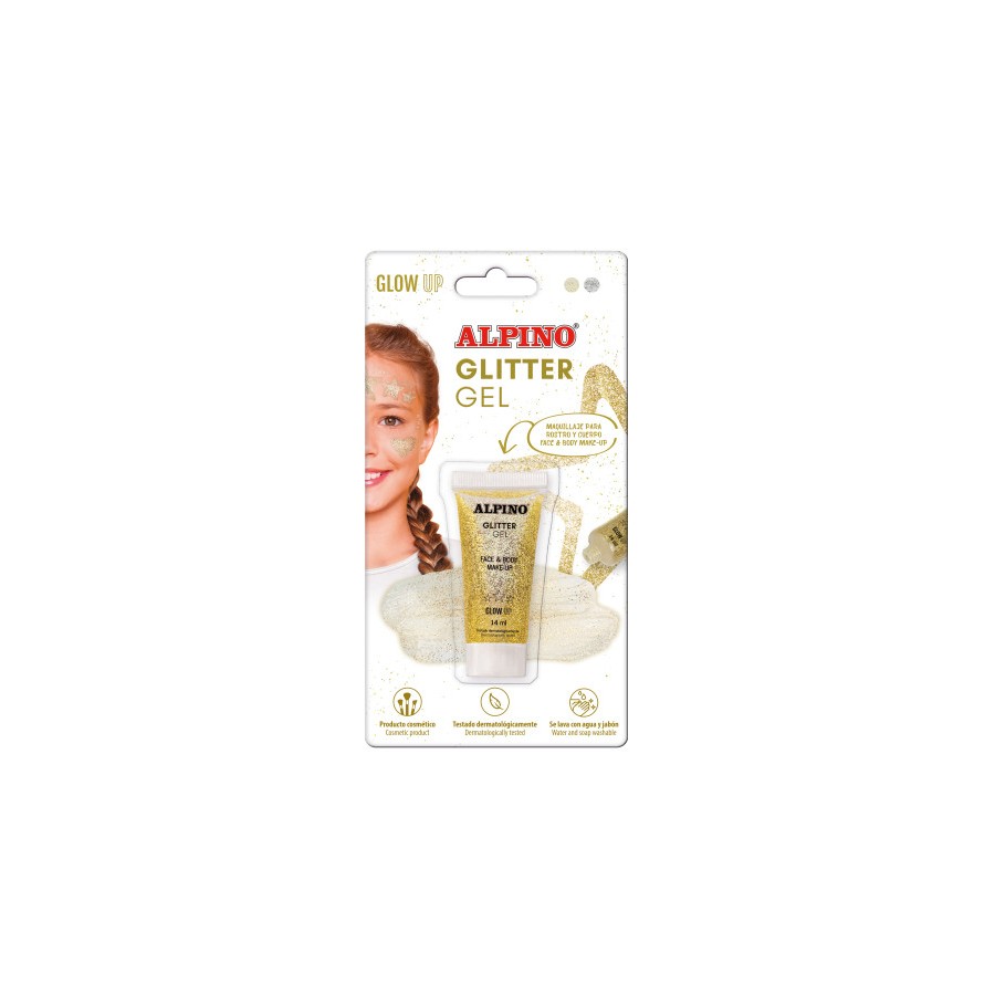 12697-BLISTER GEL TRANSPARENTE CON PURPURINA DORADO ALPINO DL000606