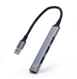12705-Ewent EW1144 hub de interfaz USB 3.2 Gen 1 (3.1 Gen 1) Type-A 5000 Mbit/s Gris, Plata