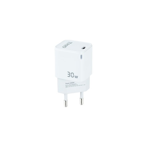 12710-TooQ Cargador de Pared GAN USB-C/PD 30W, Blanco