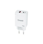 12716-TooQ Cargador de Pared GaN USB-C/PD + USB-A/QC 45W, Blanco