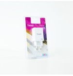 12717-TooQ Cargador de Pared GaN USB-C/PD + USB-A/QC 45W, Blanco