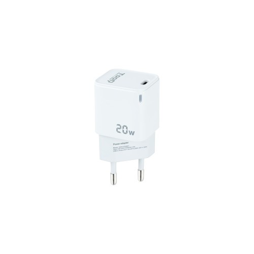 12718-TooQ Cargador de Pared USB-C PD20W, Blanco