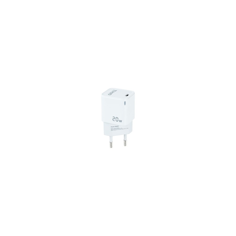 12718-TooQ Cargador de Pared USB-C PD20W, Blanco