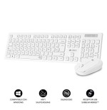 12731-SUBBLIM Teclado Ergonomico y raton Combo Business Slim Silencioso Inalambrico 2.4G Blanco