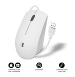 12735-SUBBLIM Raton Business Silencioso con cable USB 1200 DPI Blanco