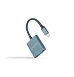 Nanocable Conversor USB-C a VGA, USB-C/M-VGA/H, Aluminio, Gris, 10 cm