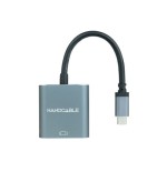 Nanocable Conversor USB-C a VGA, USB-C/M-VGA/H, Aluminio, Gris, 10 cm