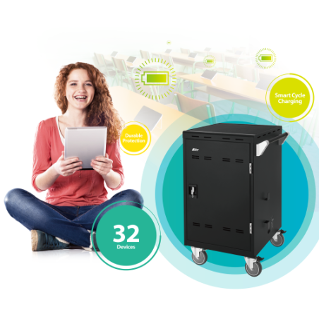 12878-AVer E32c Negro Notebook / Tablet Carro/soporte de suelo con ruedas multimedia