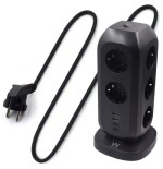 Ewent EW3862 base multiple 2 m 11 salidas AC Interior Negro