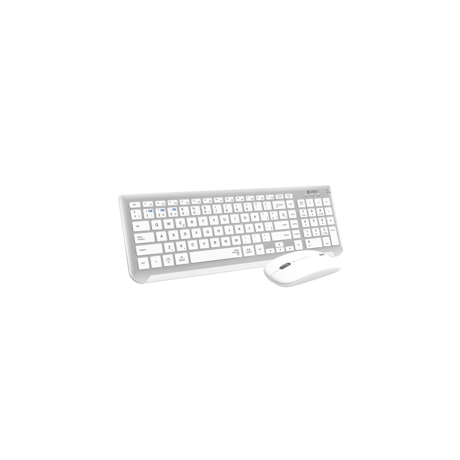 12998-SUBBLIM Teclado con Raton Bluetooth + 2.4G Combo Dual Prestige Extendido Plata/Blanco