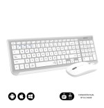 12999-SUBBLIM Teclado con Raton Bluetooth + 2.4G Combo Dual Prestige Extendido Plata/Blanco