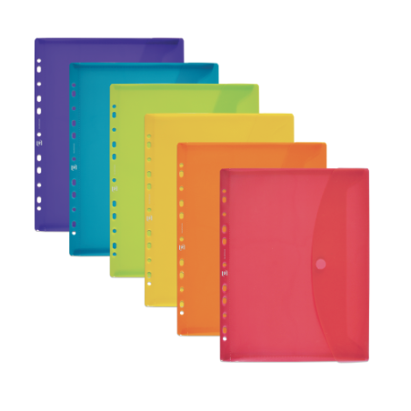 13027-SOBRE POLIPROPILENO A4 MULTITALADRO CIERRE VELCRO 6 COLORES SURTIDOS OXFORD 400113412