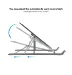 13035-TOOQ SOPORTE ELEVADOR ALUMINIO PLEGABLE PORTATILES GRIS