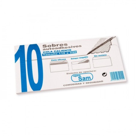 1304-PAQUETES DE 10 SOBRES OPEN TAMANO 110X220  90 GRS. SAM 664912