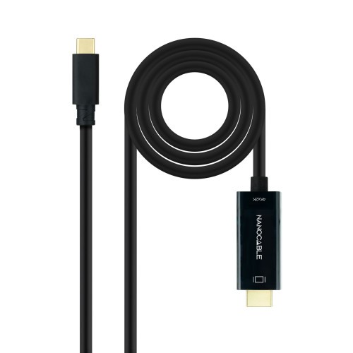 13040-Nanocable Cable Conversor USB-C a HDMI 1.4 4K@30HZ 1.8 m, Negro