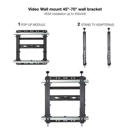 TOOQ SOPORTE VIDEO WALL PARED PANTALLAS 45-70"