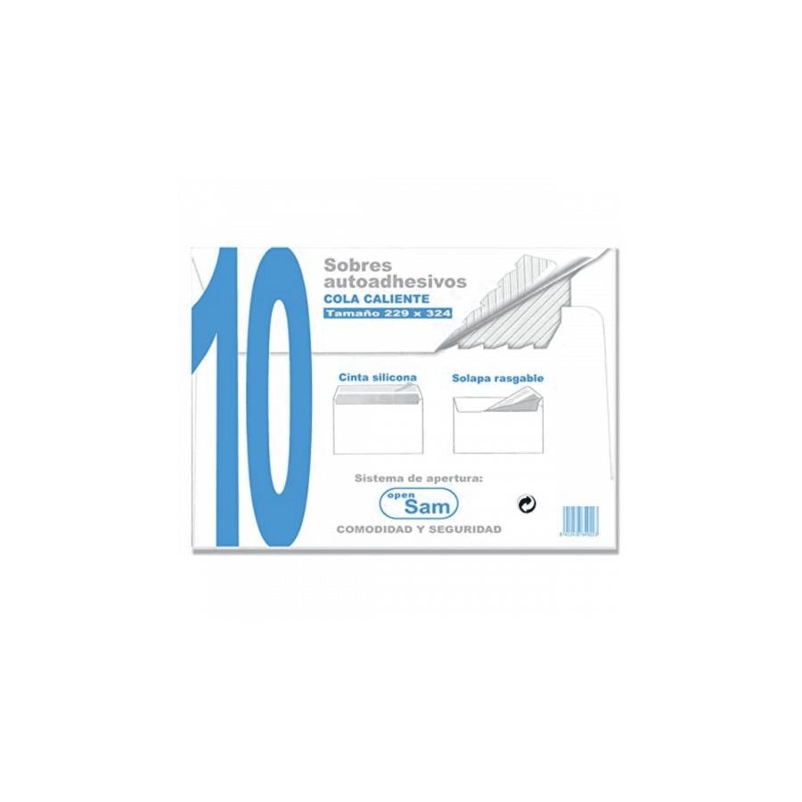 1309-PAQUETES DE 10 SOBRES OFFSET BLANCO 229X324  100 GRS. SAM 664922