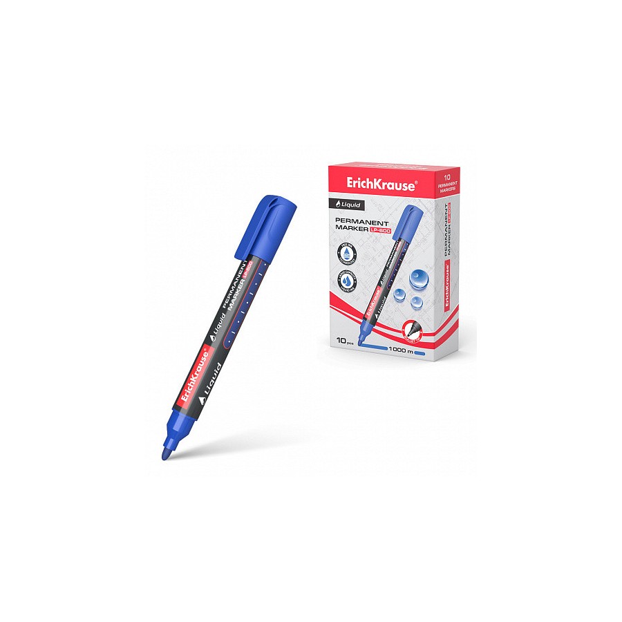 13107-MARCADOR PERMANENTE CON TINTA LIQUIDA LP-600 COLOR AZUL ERICH KRAUSE 48770