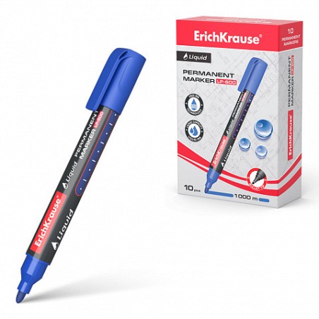 13107-MARCADOR PERMANENTE CON TINTA LIQUIDA LP-600 COLOR AZUL ERICH KRAUSE 48770